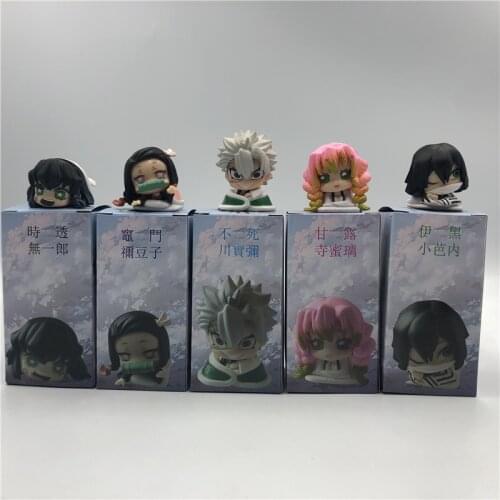 5cm Demon Slayer Kimetsu no Yaiba Kamado Tanjirou Nezuko Zenitsu Giyuu Inosuke Cute Sleeping Action Figure Model Toy