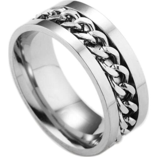 Mens Spinner Ring Antistress Ring Stainless Steel Colorful Punk Fashion Jewelry Bottle Opener Finger Ring Accessories Sale