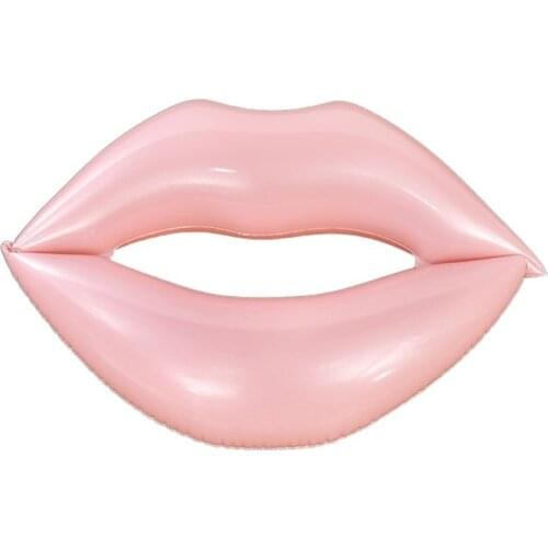 RXBC Inflatable Funny Glitters Lips Pool Float Raft Swimming Ring Floating Circle Lounge Hammock for Adult Kids Summer Outdoor