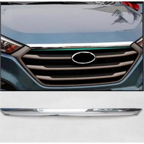 FIT FOR HYUNDAI TUCSON TL 2015 2016 2017 CHROME FRONT HOOD BONNET GRILL LIP MOLDING COVER TRIM GRILLE BAR GARNISH MESH STYLING