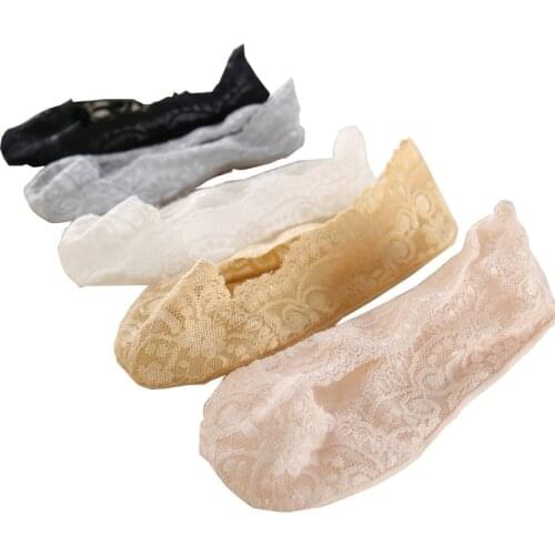 2021 New 5 Pairs Fashion Women Girls Summer Thin Socks Non-slip Lace Flower Short Sock Antiskid Invisible Ankle Socks