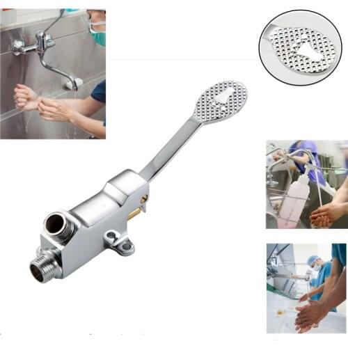 Foot Pedal Control Tap Valve Stainless Steel floor Bathroom Basin Water Faucet Pedal For Home Hospital Hotel Tap Accessories