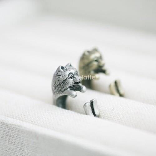 Wholesale New Trendy Vintage Pomeranian Dog Rings Adjustable Promise Rings For Women Men Girl World Of Warcraft Aros Overwatch
