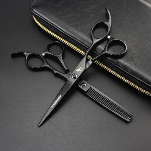 6 Inch Black Salon Hair Cutting Tools Professional Barber Hair Cutting Thinning Scissors Shears Hairdressing Styling Tools