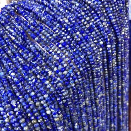 Natural Lapis Lazuli Punch Loose Beads Charms For Necklace Bracelet Jewelry Accessory Making