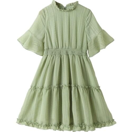 Teenage Girls Princess Dress 2021 New Summer Children Elegant Dress Party Kids Clothing Fashion Fresh, #9448