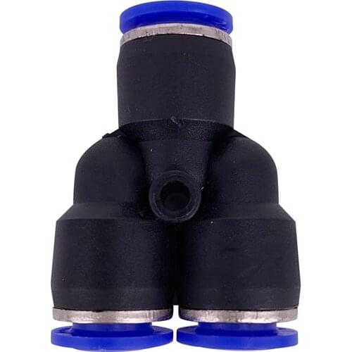 Each One Y Pneumatic Connector Push In Elbow Fitting PY 4 6 8 10 12 14 16MM for Air/Water Hose & Tube Airline