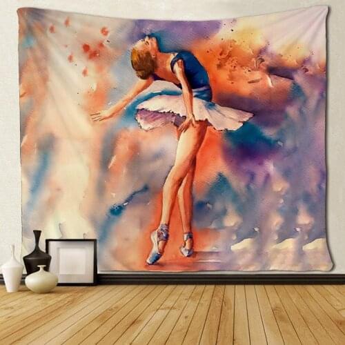 Custom Watercolor Dance Girl Art Tapestries for Bedroom Living Room Dorm Room