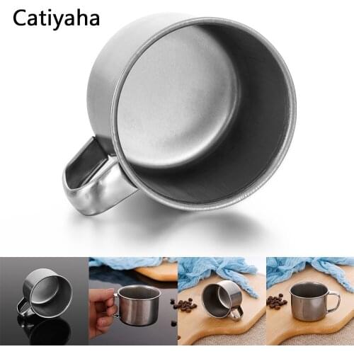 Catiyaha 200ml Portable Stainless Steel Cups Tea Coffee Cups Mugs Drinkware