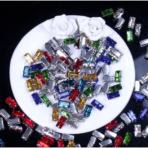 Prajna Four Claws Rhinestones Flatback Appplique Crystal Diamond Rhinestones For Clothing Wedding Dress Rectangle For Sewing DIY