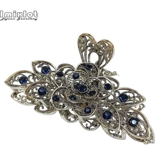 Retro Hair Claws Clips Women Hair Barrette Hairpin Crab Rhinestone Alloy Hair Clamps Clips Claws Barrettes Hair Accessories Free