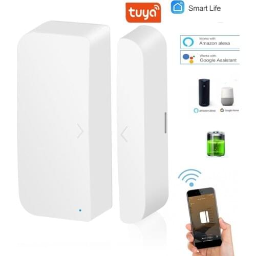 Tuya Smart WiFi Door Sensor Wireless Window Open Closed Detector App Notification Alert Security Alarm Support Alexa Google Home