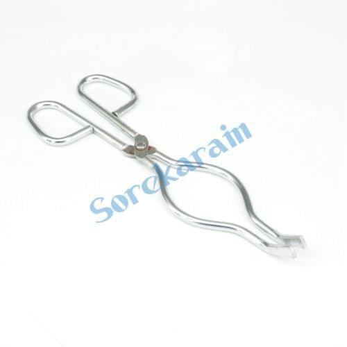 200mm Length S/Steel Crucible Tongs Bent Beaker Hold Melting Dish Holder Pouring Casting Refining Precious Metals