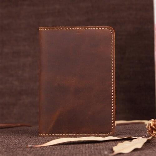 Nesitu High Quality Vintage Genuine Leather Women Men Passport Holder Male Real Skin Passport Cover Wallets #M2165
