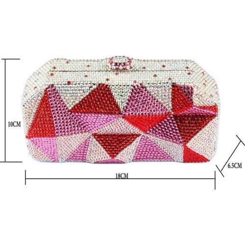 Lady Colorful Crystal Rhinestone Wedding Clutch Purse Fashion Metal Evening Clutches Bags Handbags Ladies Party Bag Grey Handbag