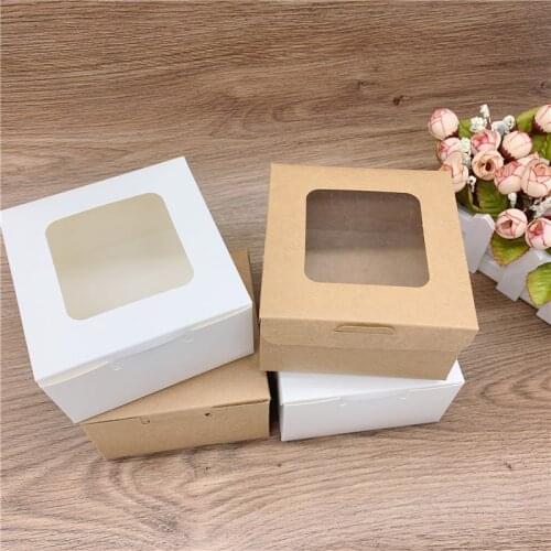 20Pcs Small Kraft Paper Box Handmade Soap Box White Craft Paper Gift Boxes White Jewelry Packaging Display Box 10x10x6cm
