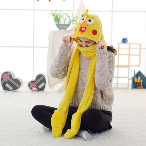 2018 Animals Toys Parrot Plush Toys Cotton Parrot accessoriesThree-In-One Scarf Hat Gloves Birthday Gifts Christmas Gift