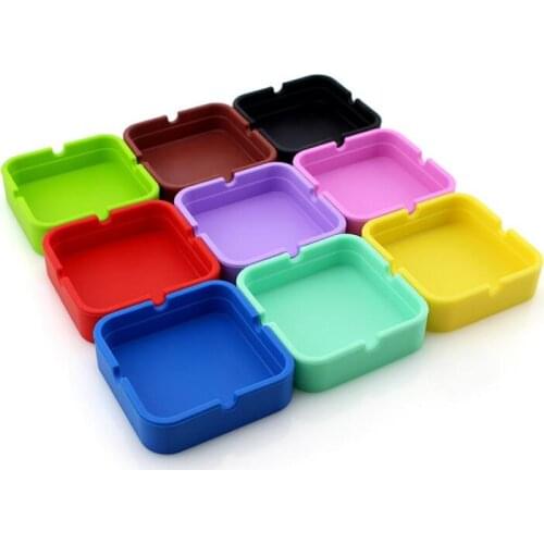 30pcs Square Silicone Ashtrays Eco-Friendly Pocket Shatterproof Cigar Astray Rubber Silicone Ashtray