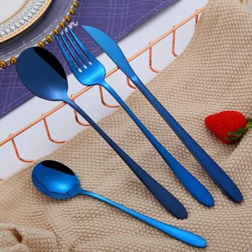 4 PCS/lot 304 Stainless Steel Knife Fork Spoon Set Western Steak Tableware Gift Box Set Forks Knives Spoons Cutlery Tableware