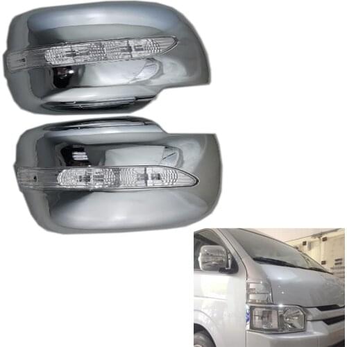 Car Styling For TOYOTA HIACE 2008 2012 2016 Rearview Mirror Cover With LED Overlay Frame Panel Rearview Trim Rear View Chrome