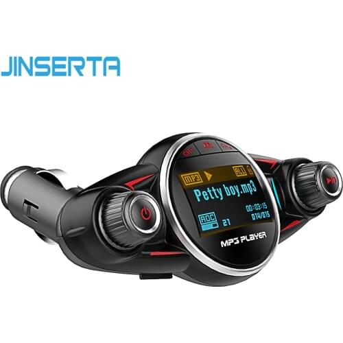 JINSERTA Wireless Bluetooth Car MP3 Player FM Transmitter AUX Audio Receiver TF USB flash music players Dual USB Charger