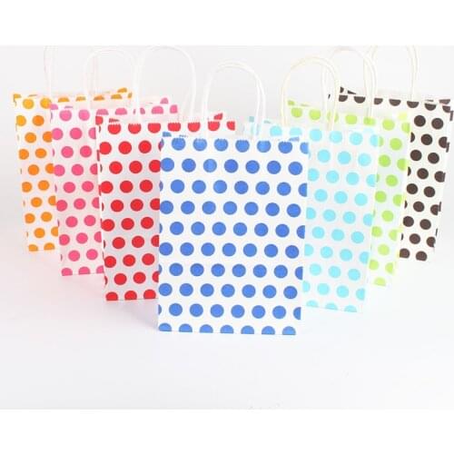 Dot Paper Bags with Handle for Clothes Packaging Shop Gift Box Shopping Bag Handbag Customize