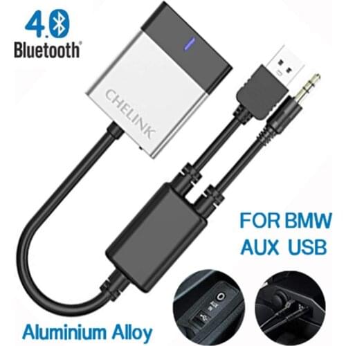 CHELINK Handsfree AUX Bluetooth Car Kit AMI/MDI/MMI Audio Interface Adapter Car bluetooth Auto with USB Jack 3.5 Cable for BMW