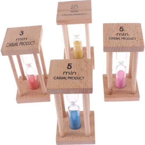 1/3/5Min Wooden Home Decoration Desktop Sand Clock Timers Sand Sandglass Hourglass Timer Clock Home Decor Gift Kitchen