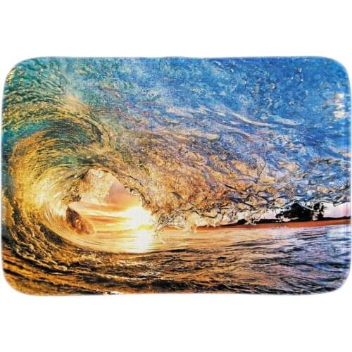 Home Decorative Doormats Blue Sea Sacenery Soft Lightness Indoor Outdoor Mats Bathroom Rug Floor Mats Short Plush Fabric Mat