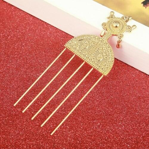 Ethiopian Hairpin Jewelry Gold Color Ethiopia Hair Combs Africa Hair Pin Eritrea Kenya Hair Sticks Habasha
