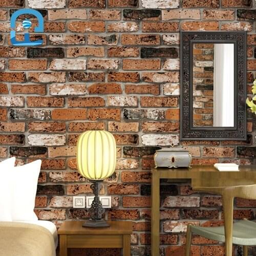 FURGERIN Red Brick Wallpaper Roll wallpaper 3d wall paper brick stone Wall Paper Home Decor wallpapers for bedroom living room