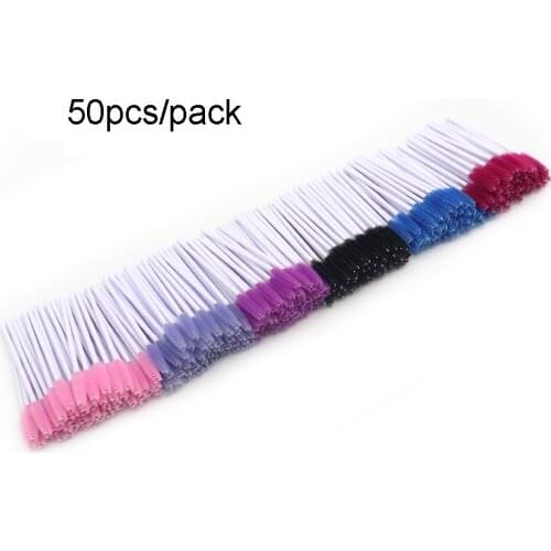 Hotting 50pcs Eyelash brush Extension Disposable Eye lashes Make Up Brushes Eyebrow Mascara Wand Applicator flexible can be bent