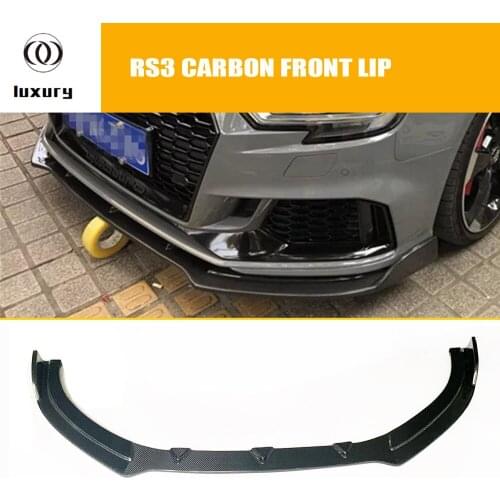 RS3 Carbon Fiber Front Bumper Lip Protecter for Audi RS3 Bumper Only 2017 2018 2019 Auto Racing Car Front bumper Spoiler