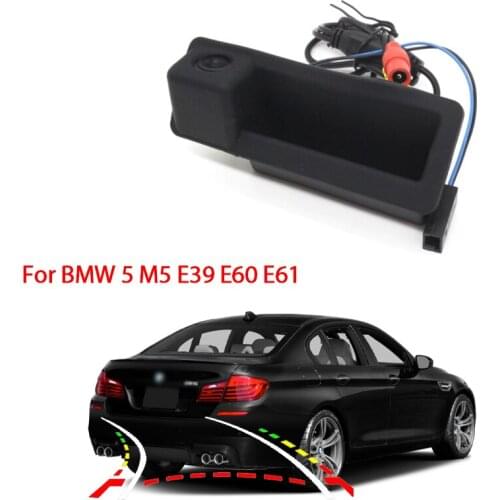 For BMW 5 M5 E39 E60 E61 Dynamic Trajectory Parking Line Car Reverse Backup Rear View Trunk Handle Camera