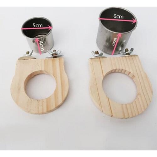 Bird Feeding Cups With Clamp Parrot Cage Food Water Bowl Stainless Steel Feeder