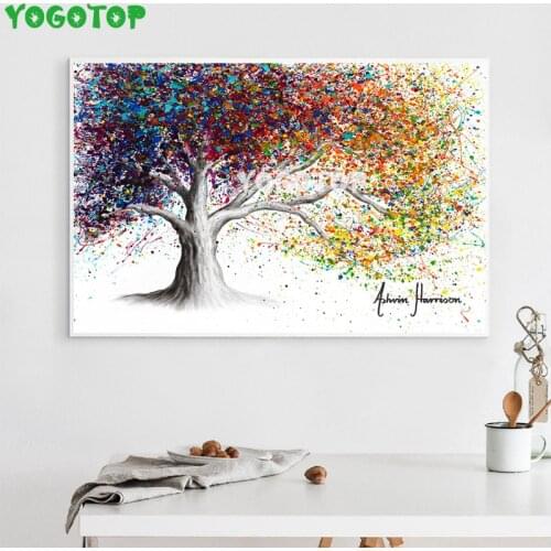 Colorful Landscape Tree Diy Diamond painting Diamond embroidery Square round drill mosaic Cross stitch Handmade Decor YY5284