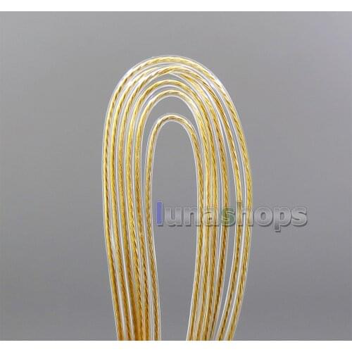 LN006222 10m 7*0.14mm 99.99% Pure Silver + Gold Plated Earphone DIY Custom Cable (Not Telf) Diameter OD:1.2mm