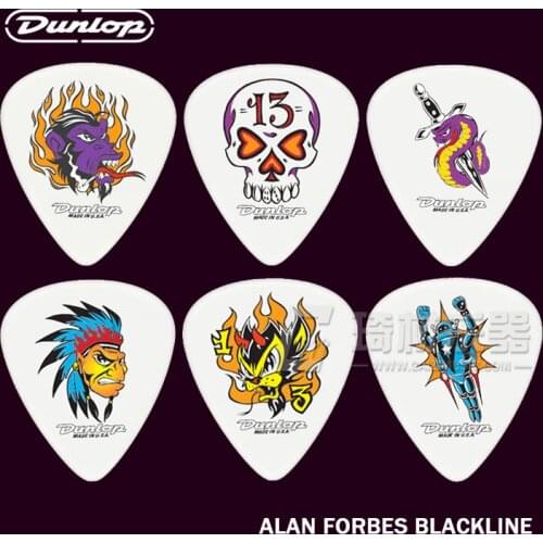 Dunlop Alan Forbes Blackline Guitar 6 Picks Set 3 Different Gauges