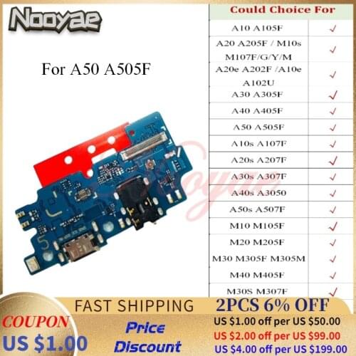 For Samsung Galaxy A10 A20 A20e A30 A40 A50 A10s A20s A30s A40s A50s M10 M20 M30 USB Dock Charging Charger Port MIC Flex Cable
