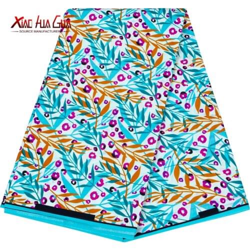 Xiaohuagua Autumn African Batik Fabric Landscape Batik Illustration Polyester Fits 6 Size Ankara Sewing Party Sexy Dress FP6438