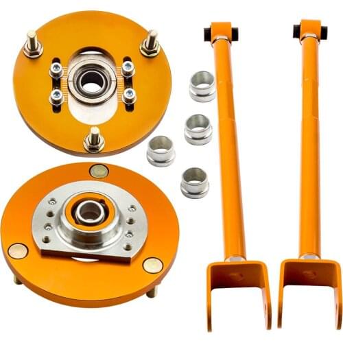 Adjustable Rear Camber Control Arms + Camber Plates Top Mount For BMW 3 Series E46 316, 318, 320, 323, 325, 330, M3 1998-2005