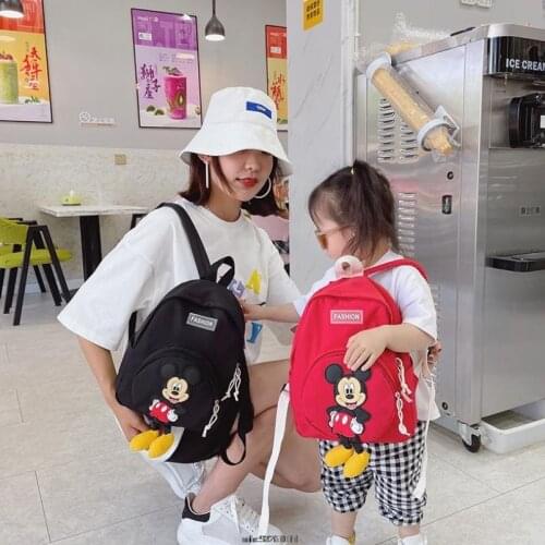 Disney New Mickey Mouse Women Backpack Canvas Super Student Schoolbag Summer Girl Cute Mochila Mickey Shoulder Backpack
