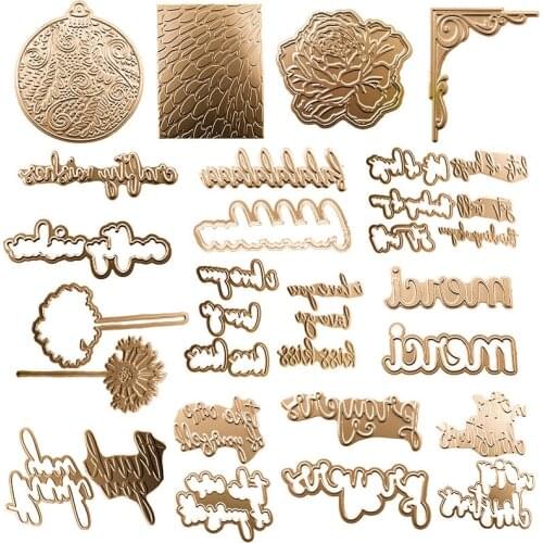 Peony Feathers Plate Christmas Leaf Bulb Get Well Love Set Hot Foil Plate for DIY Scrapbooking Letterpress Embossing Card Crafts