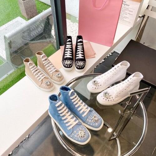 Casual Designer Women Shoes White Genuine Leather Crystal Patchwork Trainer Lace Up Shoes for Woman zapatillas zapatos mujer