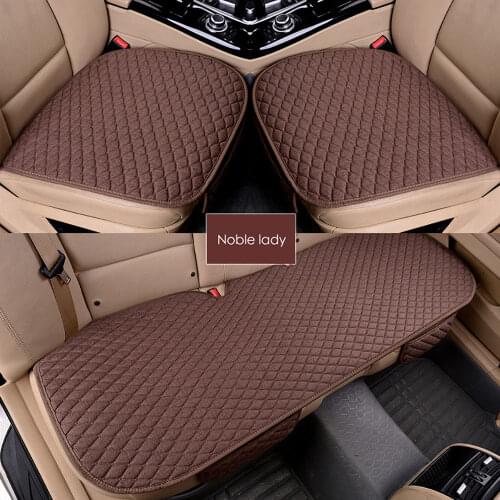 1pc Car Seats Covers Mat Pad Front Rear Seats Cushion Protector Breathable Linen Flax Fabric Caravan RV SUV 4x4 Auto Accessories