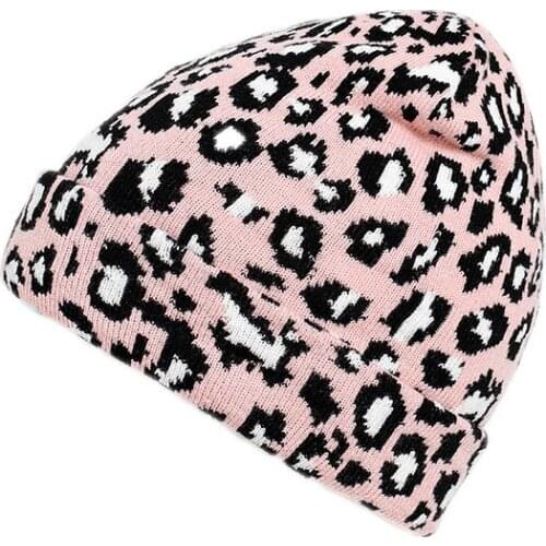 New Knitted Hat Autumn Winter Fashion Leopard Grain Wool Cap Womens And Mens Outdoor Thicken Windproof Keep Warm Hats TG0138