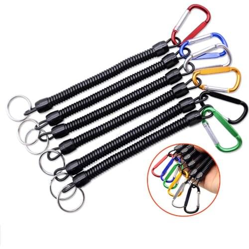 1pcs Fishing Lanyards Boating Ropes Retention String Fishing Rope with Camping Carabiner Secure Lock Fishing Tools Accessories
