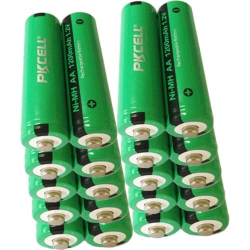 50PCS PKCELL 1.2v aa 1200mah NIMH Rechargeable battery 2a batteries AA NI-MH button top indurstry battery for toys ,brush