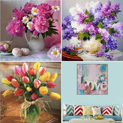 5D Diamond Embroidery, Home Decor, Flower Diamond Painting, cross stitch, Potted flowers Beautiful Gift