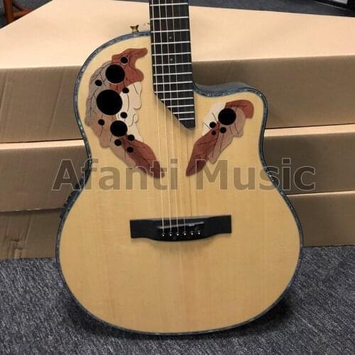 Afanti Music 41 inch Solid Spruce top Roundback Acoustic guitar (ANT-925-01S)